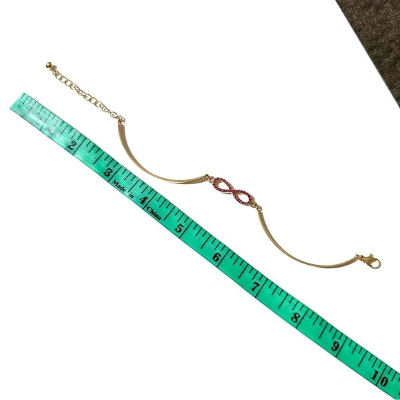 ⭐️ 5 for $25 Gold Tone & Pink Infinity Adjustable Bracelet - Picture 4 of 4